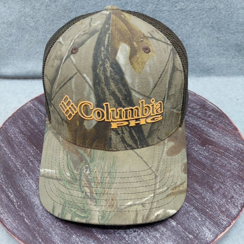 Columbia PHG Camo Trucker‎ Hat With Mesh Back Flex Fit Hunting Cap